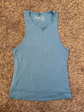 ZYIA Teal Blue Double Layer Tank Top